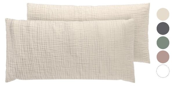 Livarno® Mušelínový potah na polštář pro spánek na boku, 40 x 80 cm, 2 kusy (100408827)