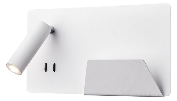 SLV 1003458 Somnila Flex, nástěnné svítidlo k posteli, LED 13W 3000K, bílá, verze vpravo, USB přípojka