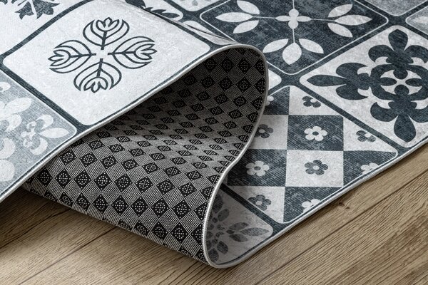 Makro Abra Běhoun pogumovaný PRATELNÝ LOTUS AZULEJO 60970 Patchwork šedý Šíře: 60 cm