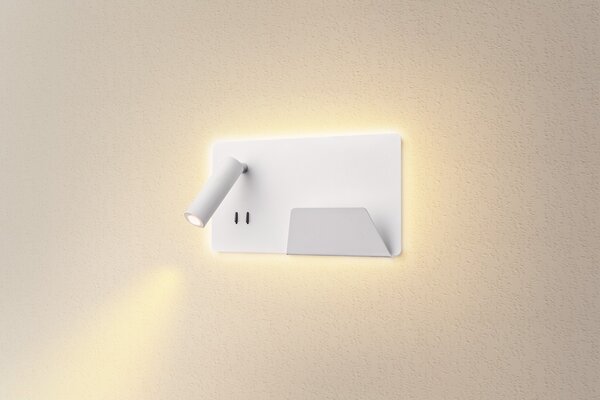 SLV 1003458 Somnila Flex, nástěnné svítidlo k posteli, LED 13W 3000K, bílá, verze vpravo, USB přípojka