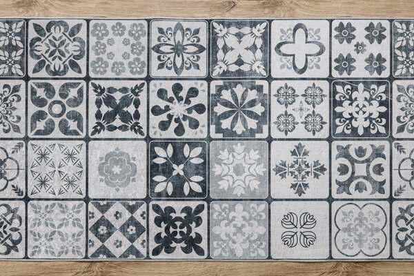 Makro Abra Běhoun pogumovaný PRATELNÝ LOTUS AZULEJO 60970 Patchwork šedý Šíře: 60 cm