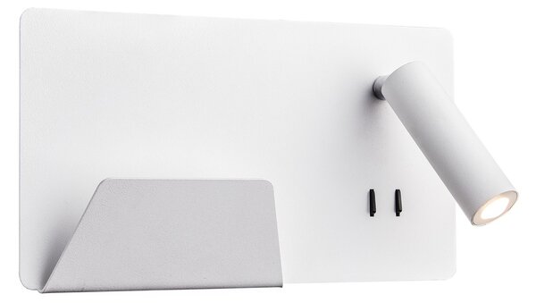 SLV 1003457 Somnila Flex, nástěnné svítidlo k posteli, LED 13W 3000K, bílá, verze vlevo, USB přípojka