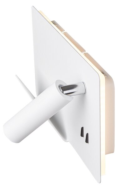 SLV 1003457 Somnila Flex, nástěnné svítidlo k posteli, LED 13W 3000K, bílá, verze vlevo, USB přípojka