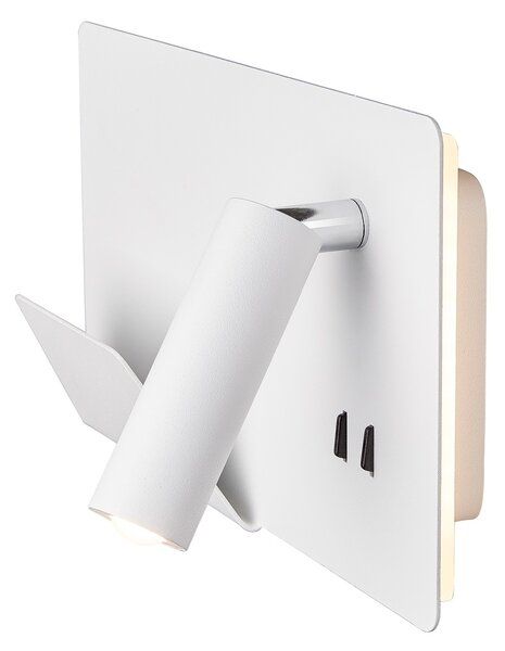 SLV 1003457 Somnila Flex, nástěnné svítidlo k posteli, LED 13W 3000K, bílá, verze vlevo, USB přípojka