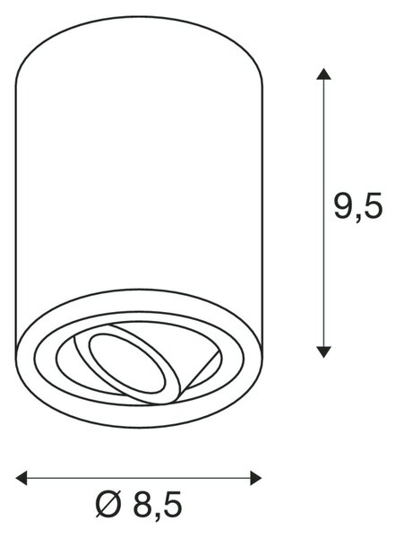 SLV 1002010 Triledo, černé stropní svítidlo, 1x GU10 max. 10W, průměr 8,5cm