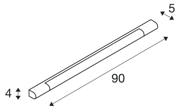 SLV 149772 Trukko 90, nástěnné svítidlo nad zrcadlo, LED 12W 3000K, chrom, délka 90 cm, IP44