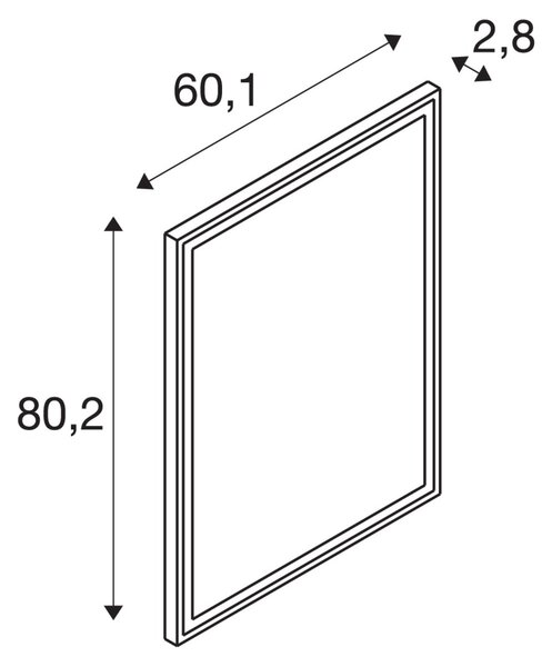SLV 1004730 Trukko, zrcadlo s osvětlením LED 25W 3000/4000/6500K rozměr 80 x 60cm, IP44
