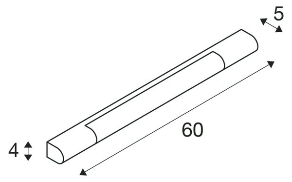 SLV 149762 Trukko 60, nástěnné svítidlo nad zrcadlo, LED 8W 3000K, chrom, délka 60 cm, IP44