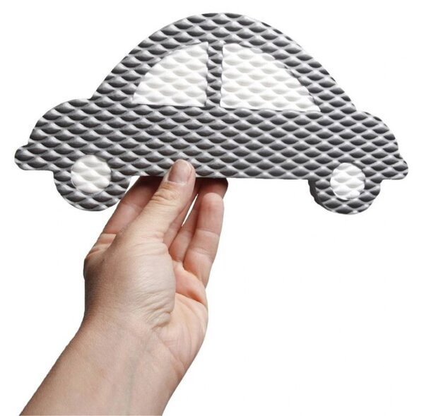 Pěnová hrací podlaha AUTO do dětského pokoje - Světle šedá s bílým