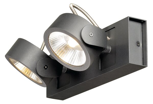 SLV 1000129 Kalu, černá LED bodovka, 2x10W 60° LED 3000K, výška 16,5cm