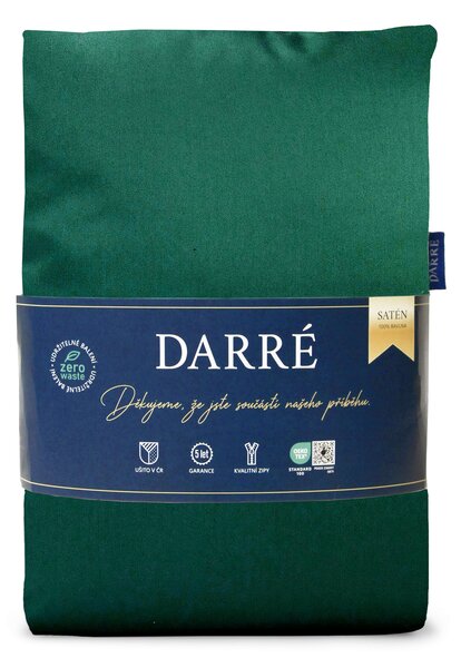 DARRÉ Saténové povlečení Royal - dark green Velikost: 140 x 200 + 70 x 90