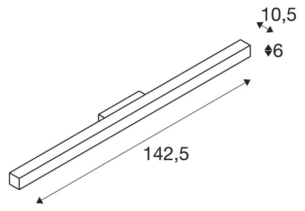SLV 1000670 Q-line, stříbrnošedé lineární nástěnné svítidlo, 42W LED 3000K, délka 142,5cm