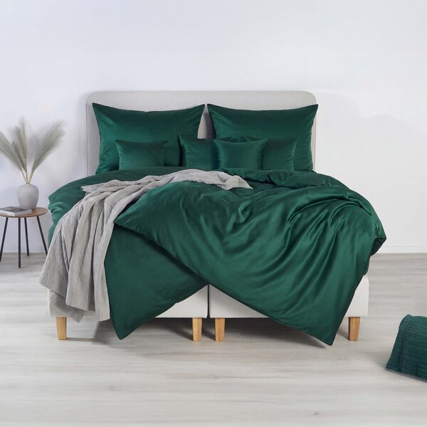 DARRÉ Saténové povlečení Royal - dark green Velikost: 140 x 200 + 70 x 90