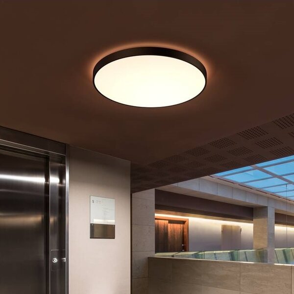 SLV 1001878 Medo 90 CORONA, kulaté černé stropní svítidlo s efektem korony 78W LED 3000/4000K, stmívatelné, průměr 90cm