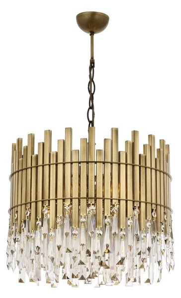 Lustr na řetězu CRYSTALLINE 6xE27/40W/230V pr. 40 cm mosaz