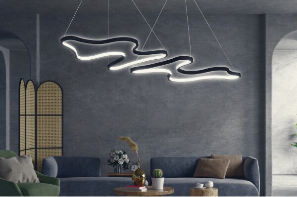 LED Lustr na lanku DUPLE ARTISAN LED/80W/230V 6500K černá