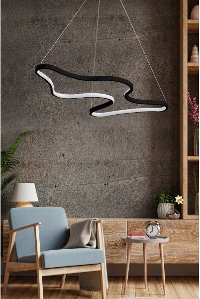 LED Lustr na lanku ARTISAN LED/36W/230V 6500K černá
