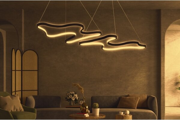 LED Lustr na lanku DUPLE ARTISAN LED/80W/230V 4000K černá