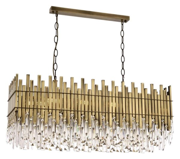 Lustr na řetězu CRYSTALLINE 8xE27/40W/230V mosaz
