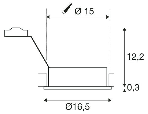SLV 113550 New Tria 150, černá zápustná bodovka, 1x75W GU10 ES111, prům. 16,5cm