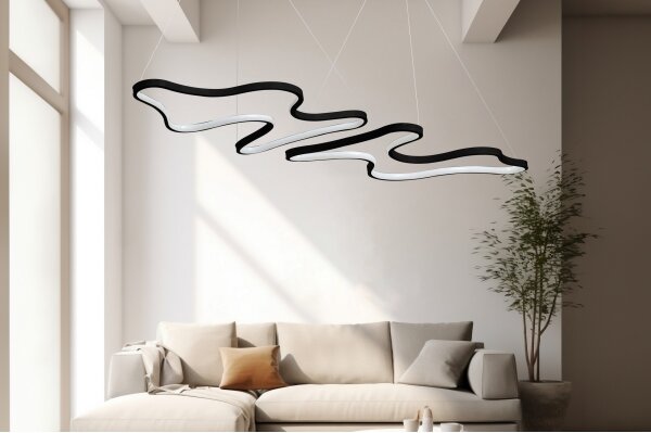 LED Lustr na lanku DUPLE ARTISAN LED/80W/230V 6500K černá