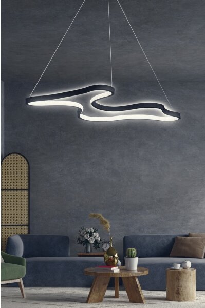 LED Lustr na lanku ARTISAN LED/36W/230V 6500K černá