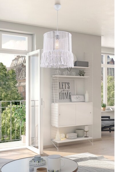 Lustr na lanku NESS MACRAME 1xE27/40W/230V bílá