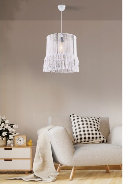 Lustr na lanku NESS MACRAME 1xE27/40W/230V bílá
