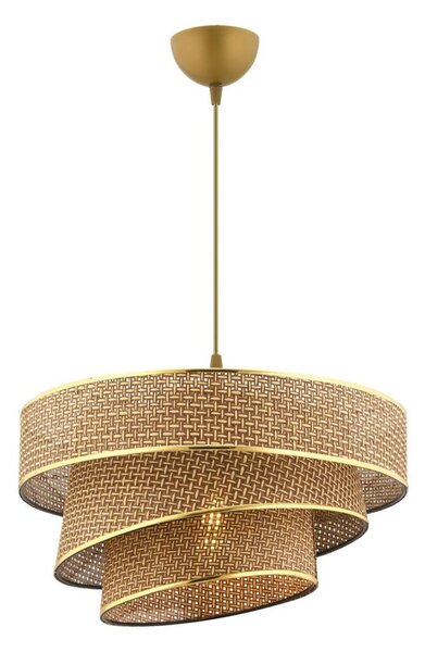 Lustr na lanku COUPER 1xE27/60W/230V hnědá/zlatá