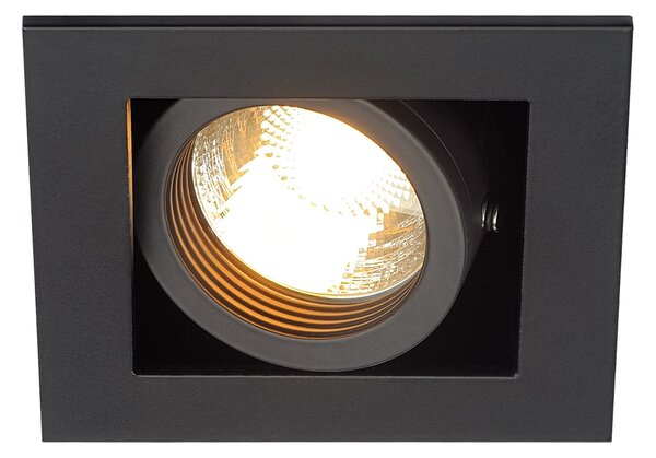 SLV 115510 Kadux, zápustná bodovka v hranatém tvaru, 1x50W, černá, 9x9cm