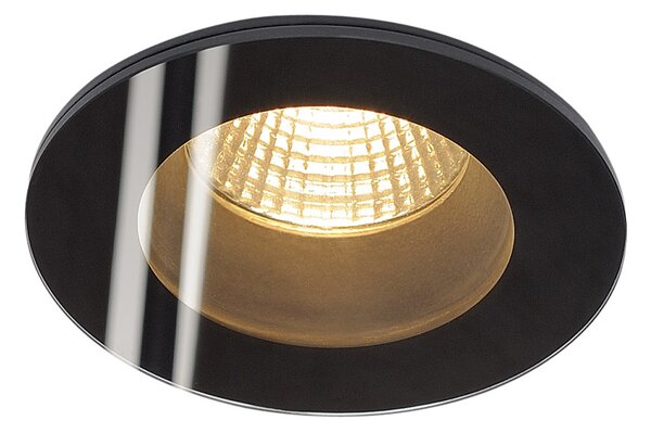 SLV 114440 Patta-F, zápuštěná bodovka IP 65, 12W LED 3000K, černá, prům.8,3cm