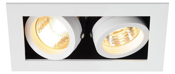 SLV 115521 Kadux, zápustná bodovka v hranatém tvaru, 2x50W, bílá, 15x9cm