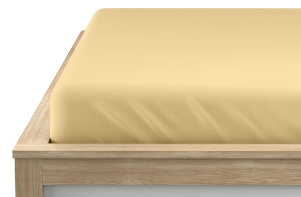 Napínací prostěradlo z mikrovlákna krémové 90 x 200 cm