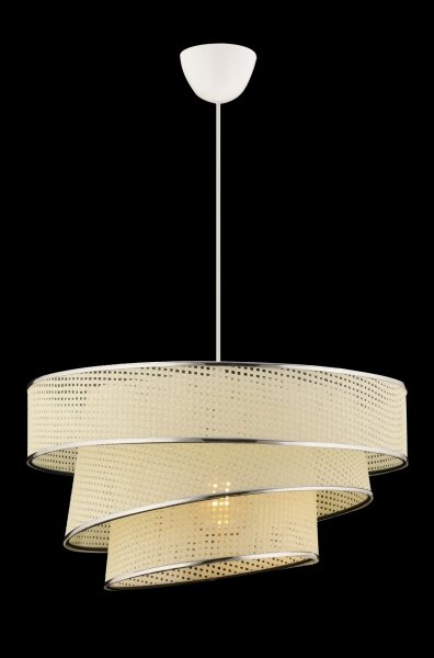 Lustr na lanku COUPER 1xE27/60W/230V bílá/lesklý chrom