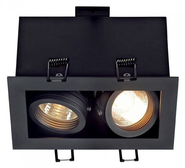 SLV 115520 Kadux, zápustná bodovka v hranatém tvaru, 2x50W, černá, 15x9cm