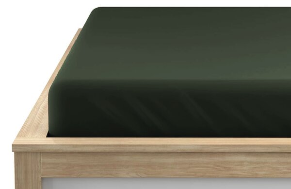 Napínací prostěradlo z mikrovlákna tmavě zelené 90 x 200 cm