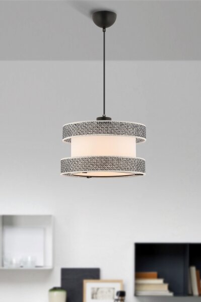 Lustr na lanku HALO 1xE27/60W/230V krémová/šedá