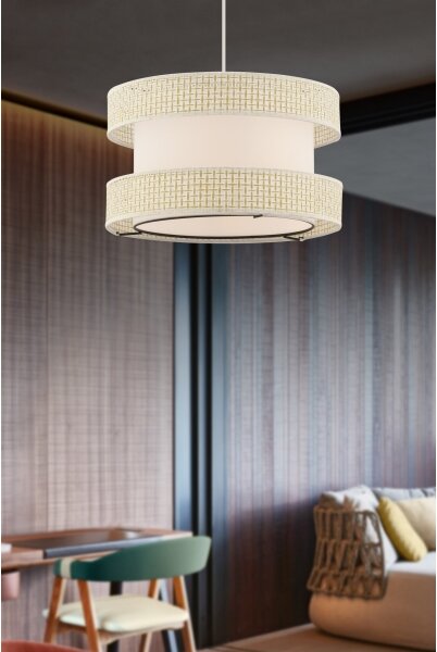 Lustr na lanku HALO 1xE27/60W/230V krémová