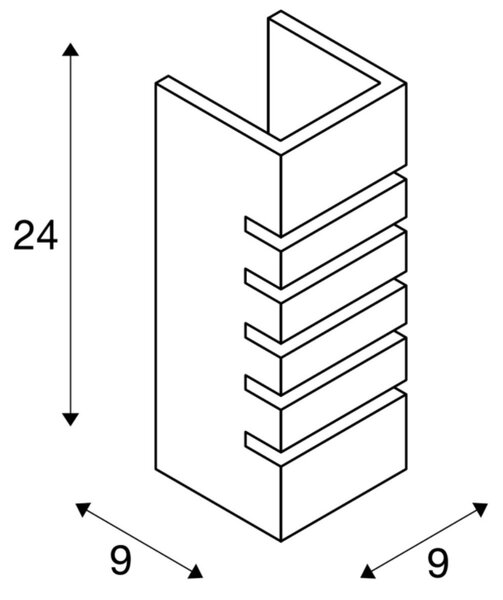 SLV 148010 Plastra 100 Slot, nástěnné sádrové svítidlo, 1x40W E14, výška 24cm