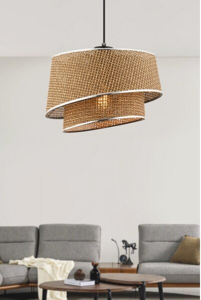 Lustr na lanku BARETTE 1xE27/60W/230V hnědá/lesklý chrom