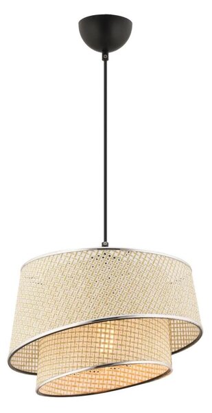 Lustr na lanku BARETTE 1xE27/60W/230V krémová/lesklý chrom