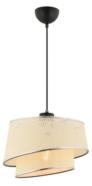 Lustr na lanku BARETTE 1xE27/60W/230V krémová/lesklý chrom