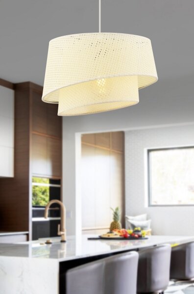 Lustr na lanku BARETTE 1xE27/60W/230V krémová
