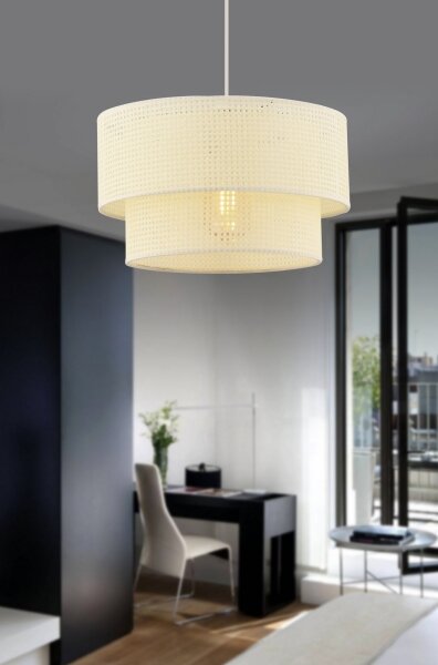Lustr na lanku ECHO 1xE27/60W/230V krémová