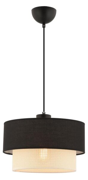 Lustr na lanku ECHO 1xE27/60W/230V černá/krémová