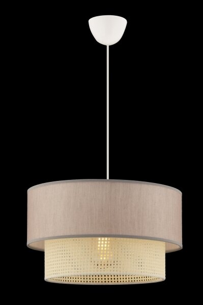 Lustr na lanku ECHO 1xE27/60W/230V béžová/krémová
