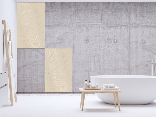 Sklo do kuchyně abstraktní měděné čáry - 30 x 60 cm