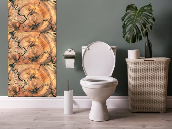 Sklo do kuchyně ornament řez dřeva hruška - 30 x 60 cm