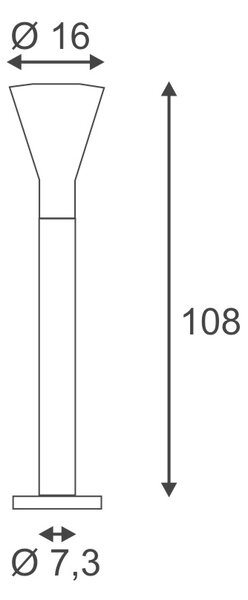 SLV 228925 Alpa Cone, venkovní sloupkové svítidlo, 1x24W E27, šedá, IP55, 108cm