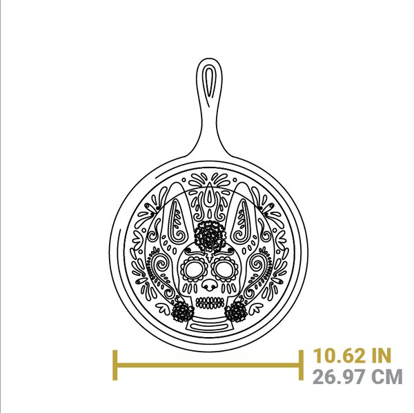 Litinová pánev na palačinky Lodge 26 cm - Xolo Sugar Skull